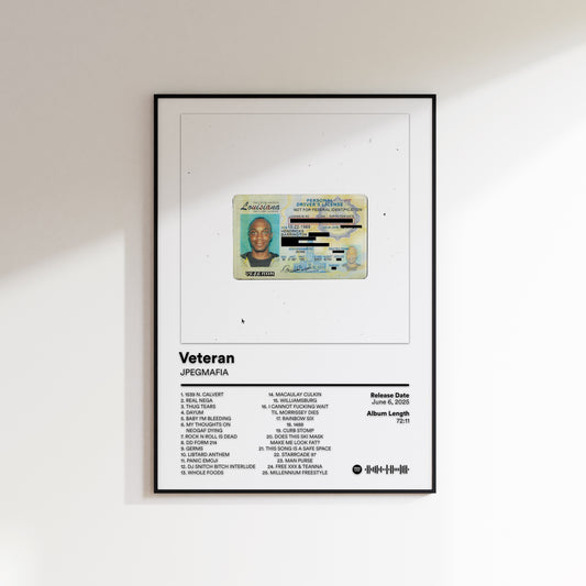 JPEGMAFIA 'Veteran' (Director's Cut) Album Poster